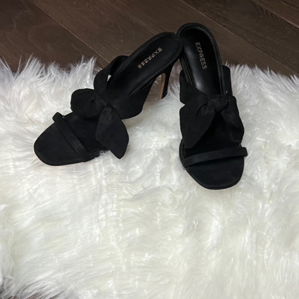 Express Suede Slip On Heel